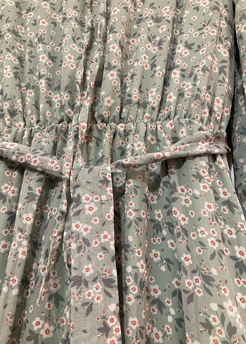 Bohem Uzun Yeşil Piliseli Elbise - Görsel 4