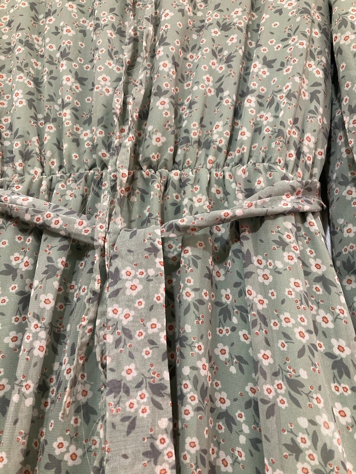 Bohem Uzun Yeşil Piliseli Elbise - Görsel 4