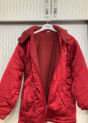 Parlak Kırmızı Erkek Çocuk Fermuarlı Mont - Görsel 2