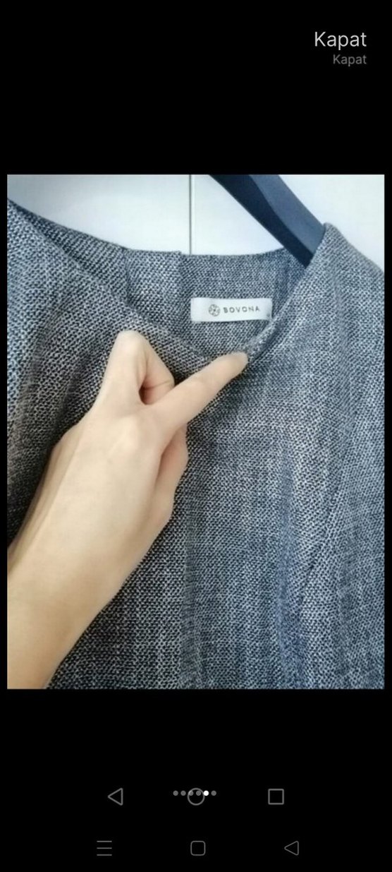 midi boy gri ofis elbise - Görsel 4