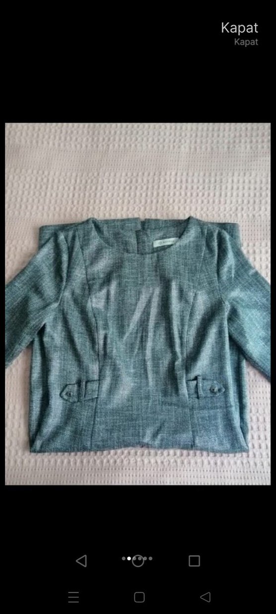 midi boy gri ofis elbise - Görsel 3