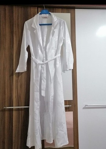 Beyaz Uzun Kollu Kadın Uzun pijama
