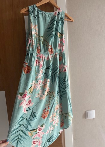 Uzun Turkuaz Bohem  Elbise - Görsel 4