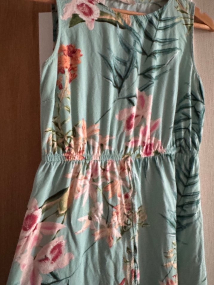 Uzun Turkuaz Bohem  Elbise - Görsel 3