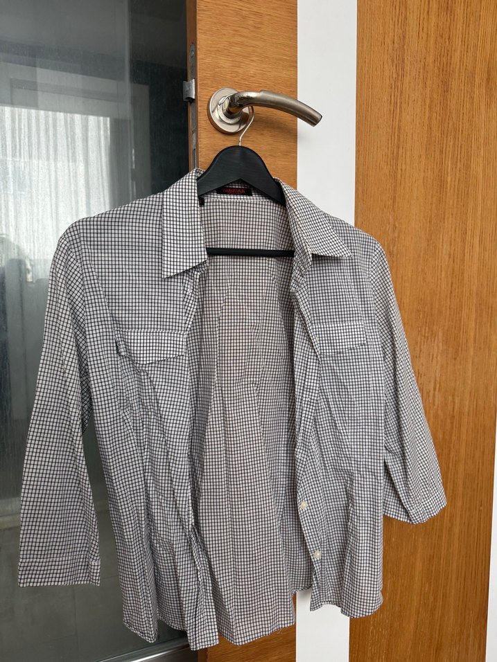 Gri Ekoseli Kadın Gömlek - Görsel 2