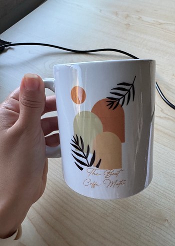 Pastel Desenli Beyaz Kahve Kupası - Görsel 4