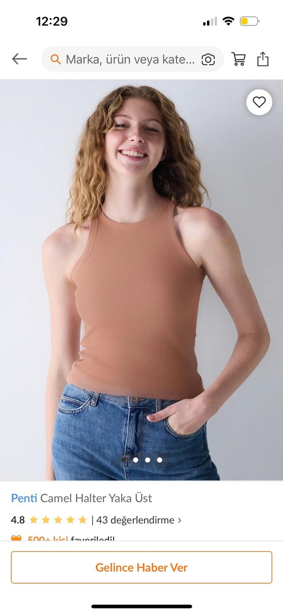 Kadın Camel Halter Yakalı Atlet - Görsel 2