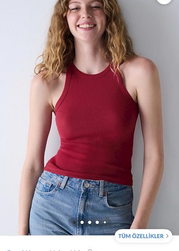 Koyu Kırmızı halter yaka body - Görsel 2