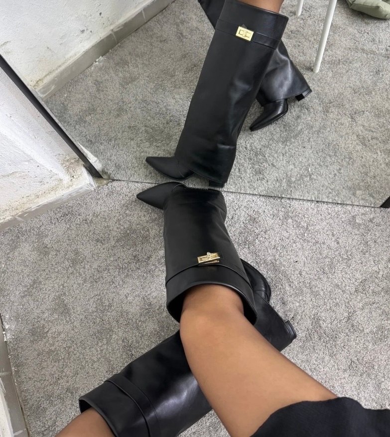 Kadın Siyah tozluklu çizme - Görsel 3