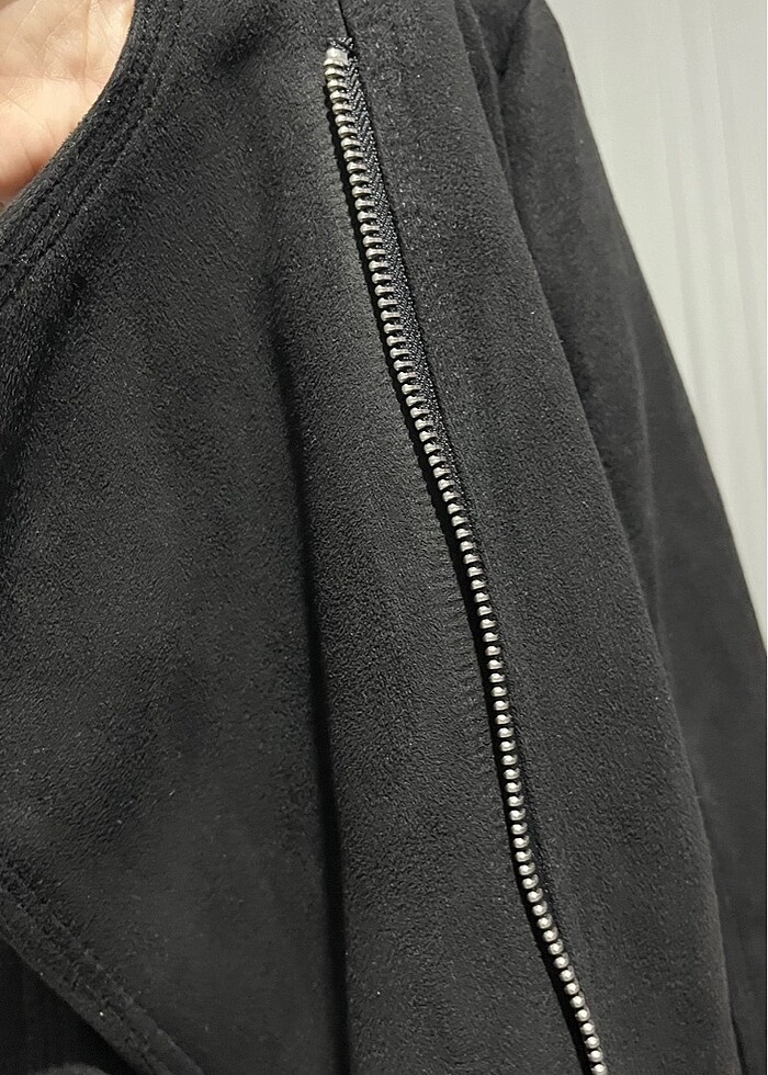 STRADİVARİUS SİYAH SÜET CEKET - Görsel 4