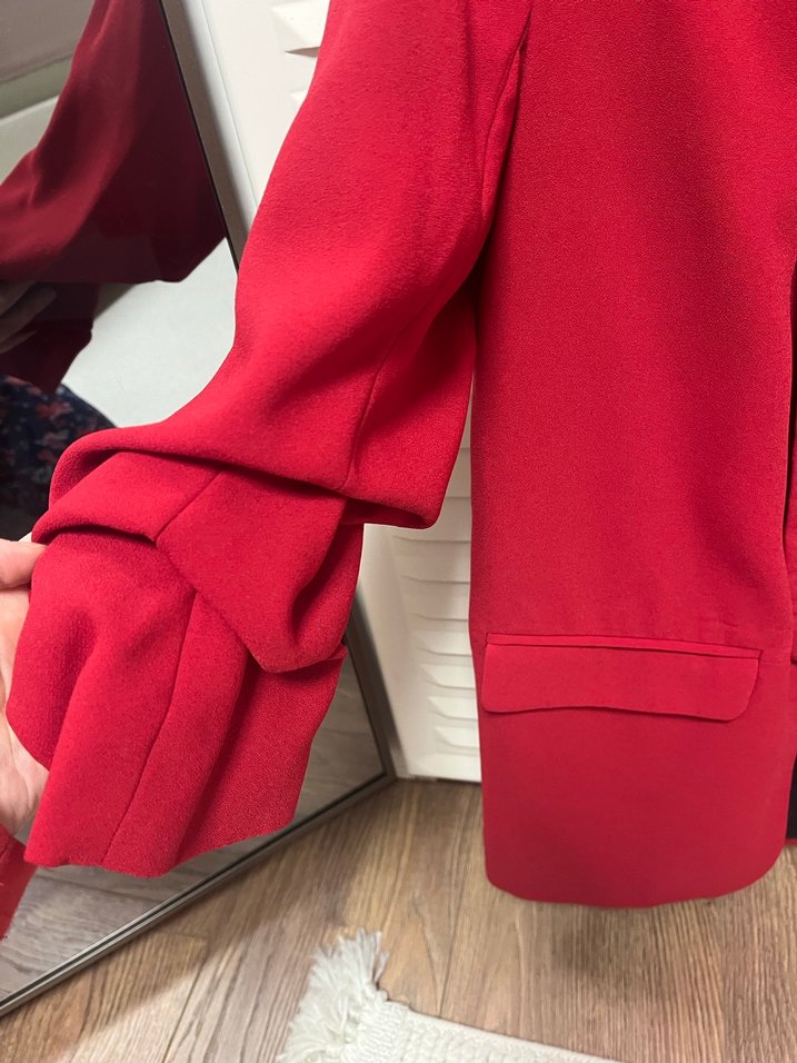 Stradivarius kırmızı ceket - Görsel 2