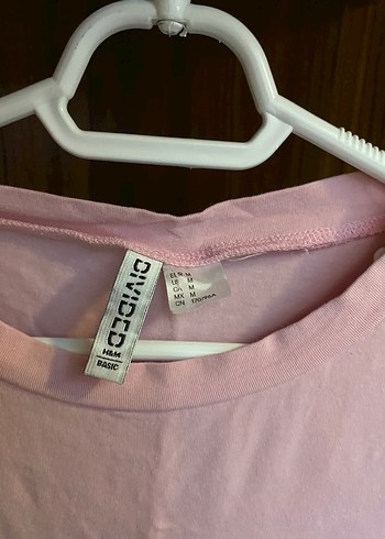 m Beden H&M Pembe Kısa Kollu Pamuklu Tişört