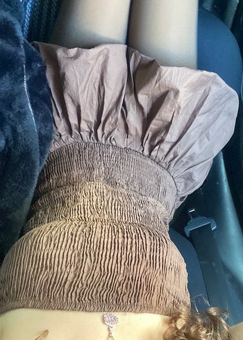 PULL AND BEAR, straplez balon etekli elbise - Görsel 8