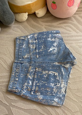 lcw, metalik mini şort - Görsel 2