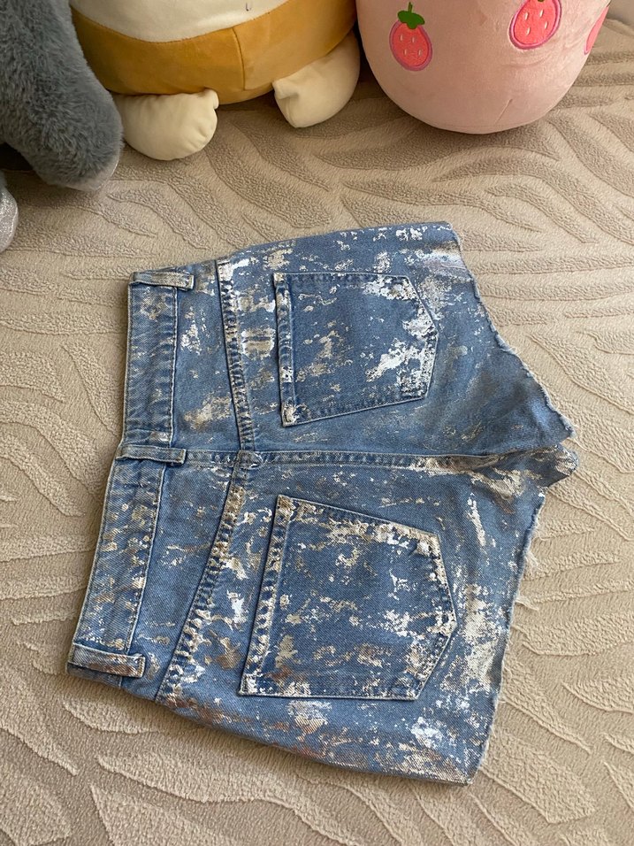 lcw, metalik mini şort - Görsel 2