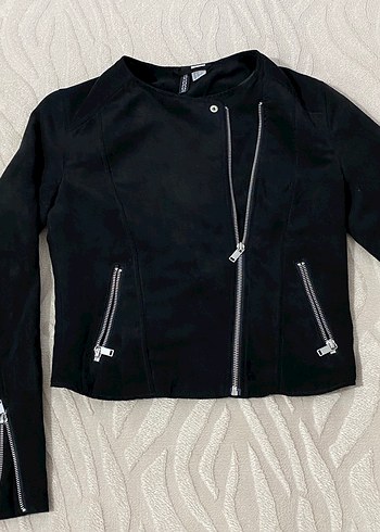 H&M H&M Siyah Süet Biker Kadın Ceket