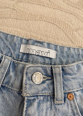 xs Beden Mavi Jeans Kadın Mavi Bol Kesim Mini Denim Şort