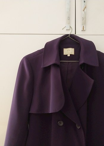 Kadın Mor Midi Trench Coat