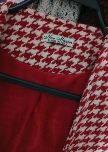 Kırmızı Düğmeli Midi Kadın Blazer - Görsel 2