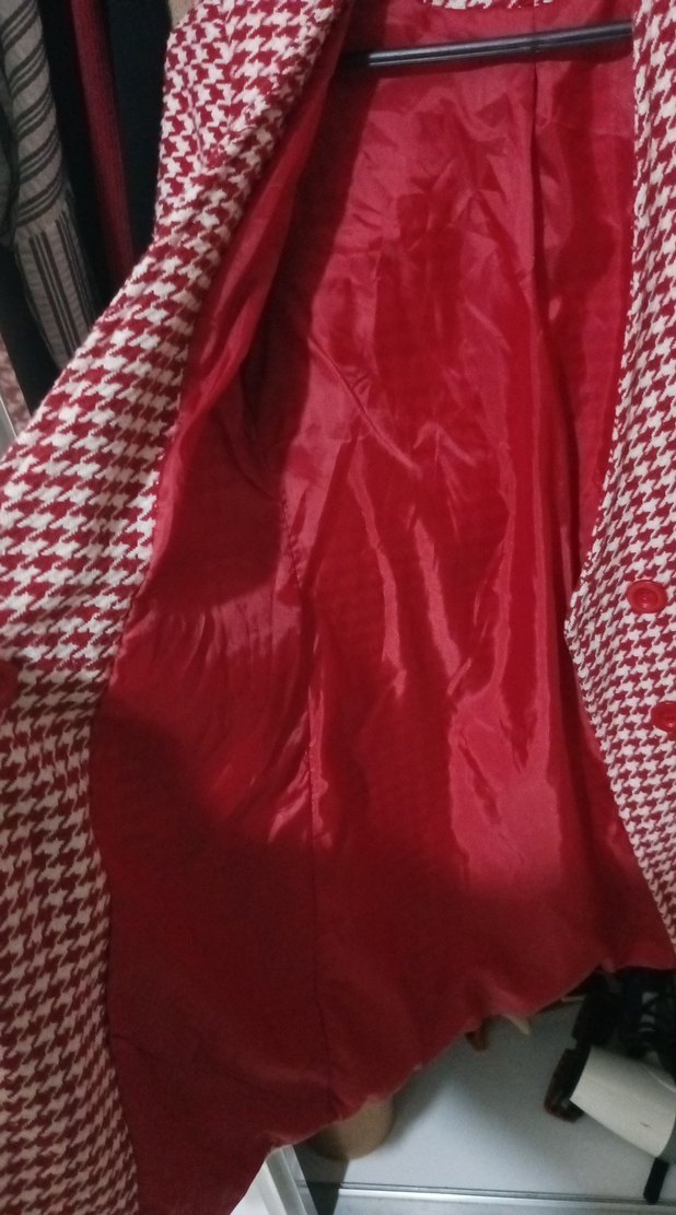 Kırmızı Düğmeli Midi Kadın Blazer - Görsel 3