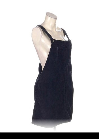 Kızlar için Düğmeli Lacivert Kot Salopet - Görsel 2