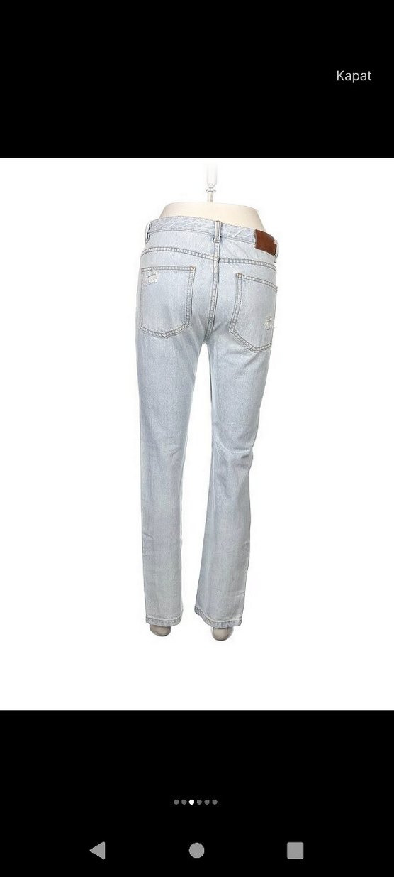 Kadın Yırtık Denim Rahat Kesim Jean - Görsel 3