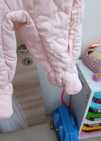 Kürklü Pembe Bebek Kış Tulumu - Görsel 3