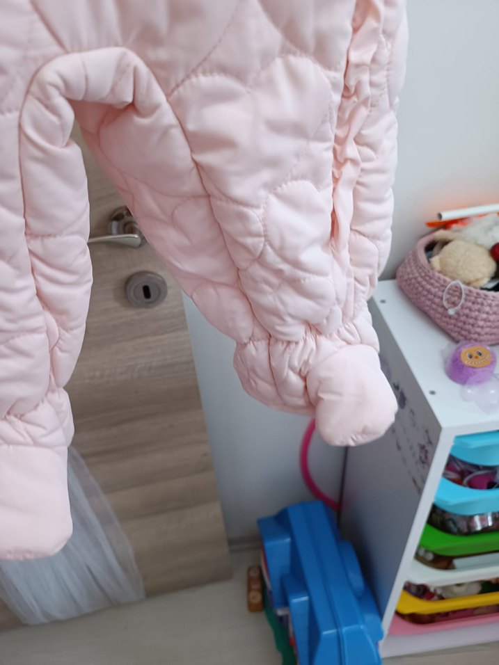 Kürklü Pembe Bebek Kış Tulumu - Görsel 3