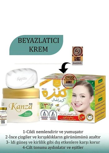 Kanza Beyazlatıcı Nemlendirici Krem
