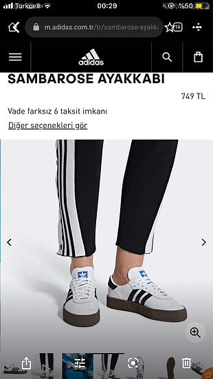 38 Beden beyaz Renk ADİDAS SAMBA SAMBAROSE