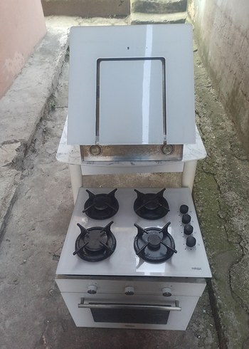 Beyaz Gri Fırınlı set Ocak mekoop marka tertemiz çalışıyor - Görsel 2