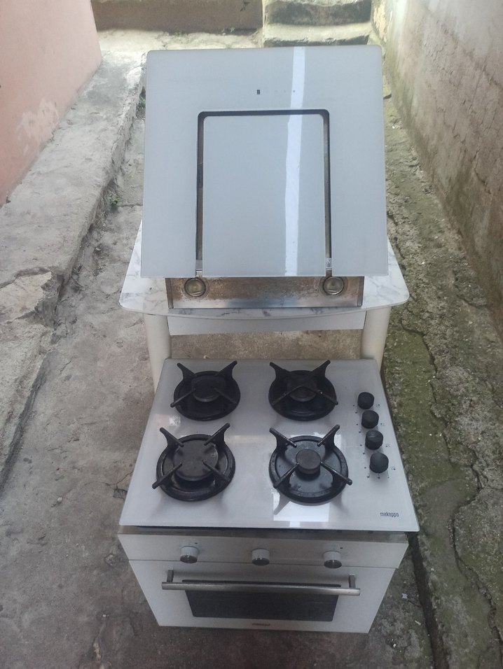 Beyaz Gri Fırınlı set Ocak mekoop marka tertemiz çalışıyor - Görsel 2