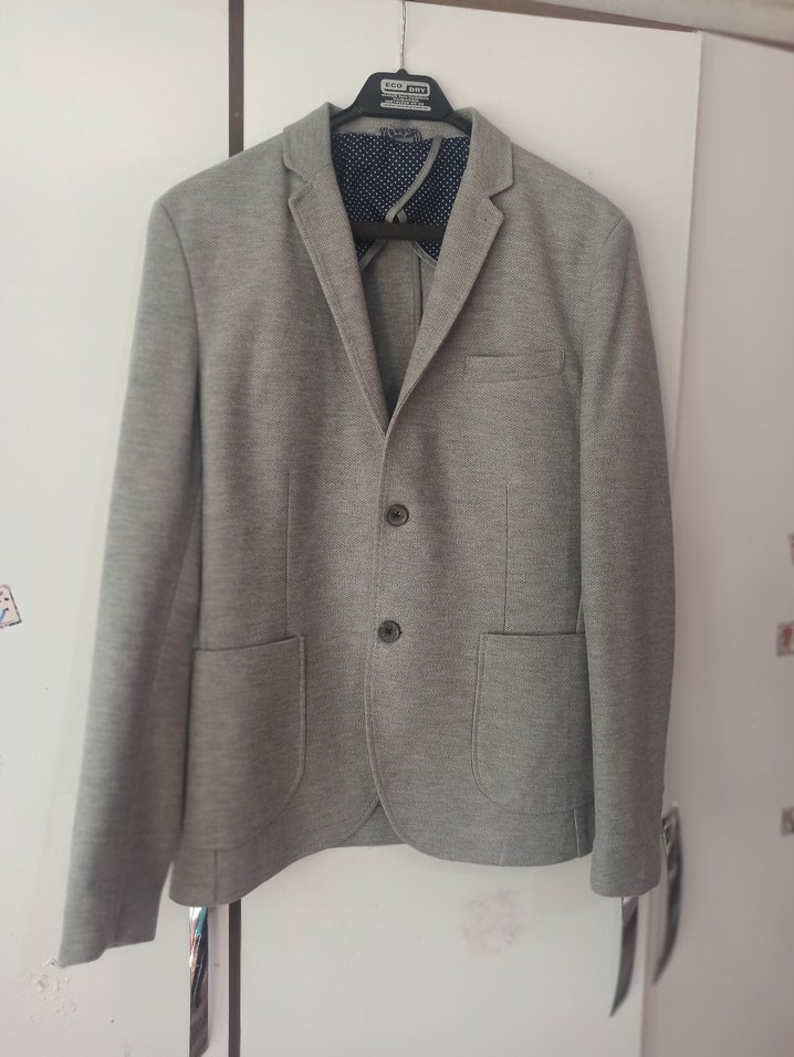 Gri Erkek Düğmeli Ofis Ceketi - Görsel 2