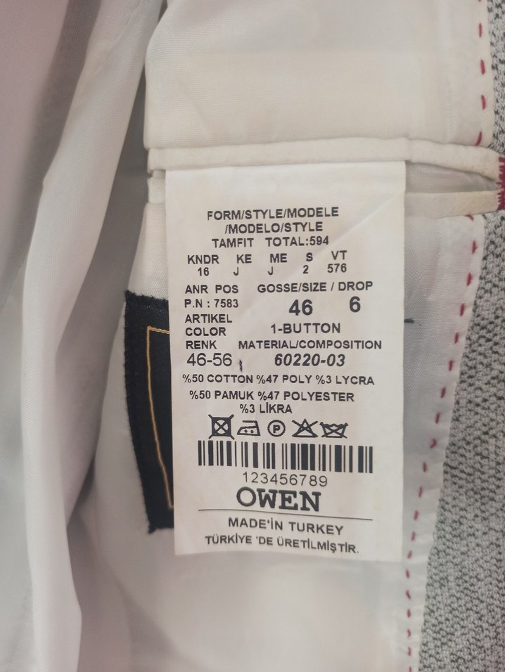 Gri Erkek Düğmeli Blazer Ceket - Görsel 5