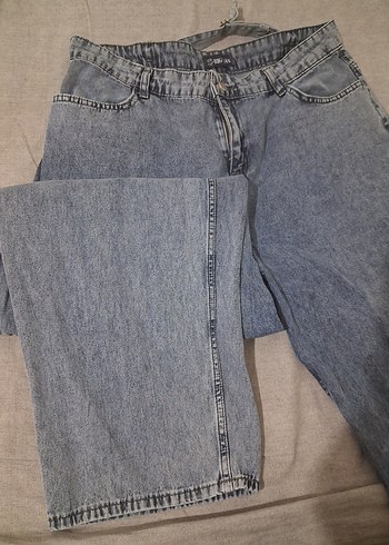 42 Beden mavi Kadın Denim Bol Kesim Midi Jean