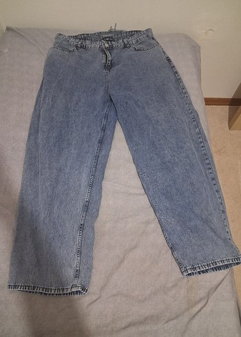 42 Beden lacivert Renk mavi Kadın Denim Bol Kesim Midi Jean