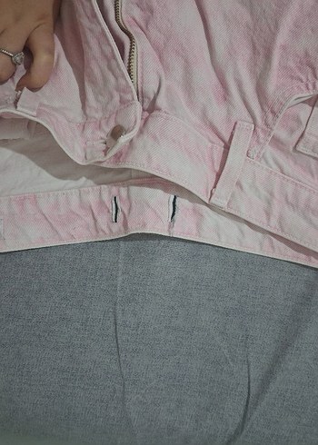 Düğmeli Pembe Batik Desenli Kadın palazzo Pantolon