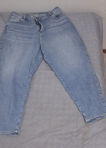 50 Beden Kadın Mavi Normal Kesim Denim Pantolon