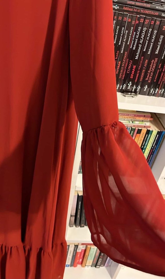 Kırmızı Bohem elbise - Görsel 2