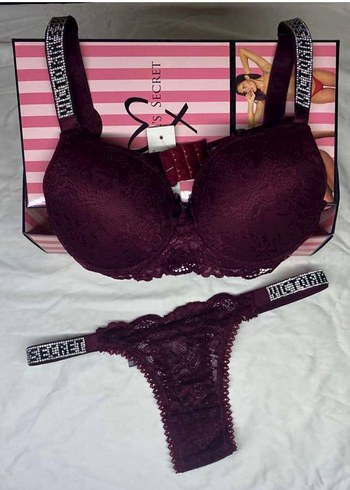 Victoria s Secret Parlak Kırmızı Dantelli Mini Sütyen Takımı