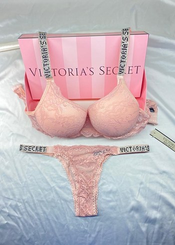 Victoria s Secret Pastel Pembe Dantel Bohem Sütyen Takımı