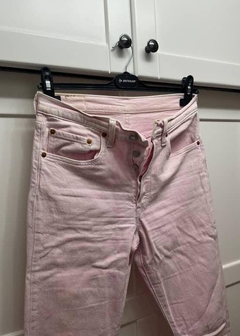 Levis Levi's 501 Pembe Kadın Midi Boy Kot Pantolon