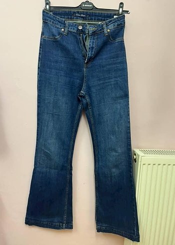 Vena Mavi İspanyol Paça Kadın Midi Denim Pantolon
