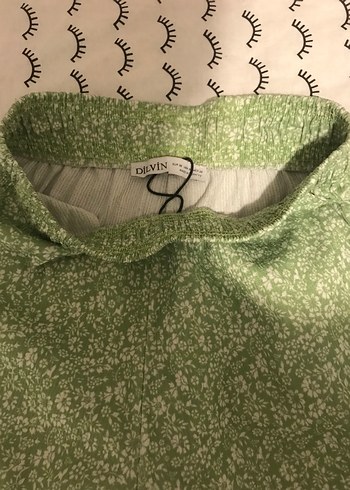 Yeşil Desenli Midi pantolon
