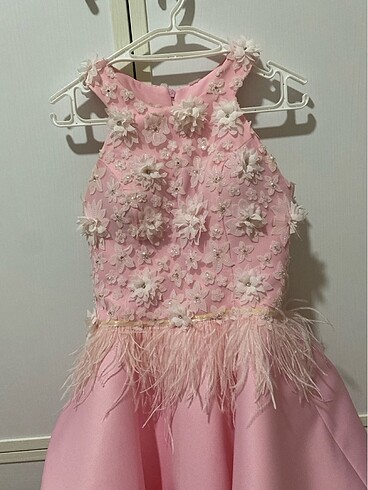 Pembe abiye elbise