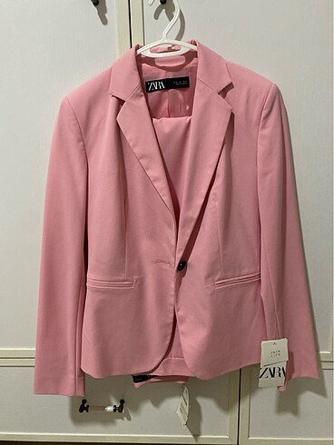 Zara pembe blazer takım