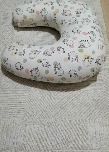 Beyaz Baskılı Emzirme ve Hamile Yastığı - Görsel 2