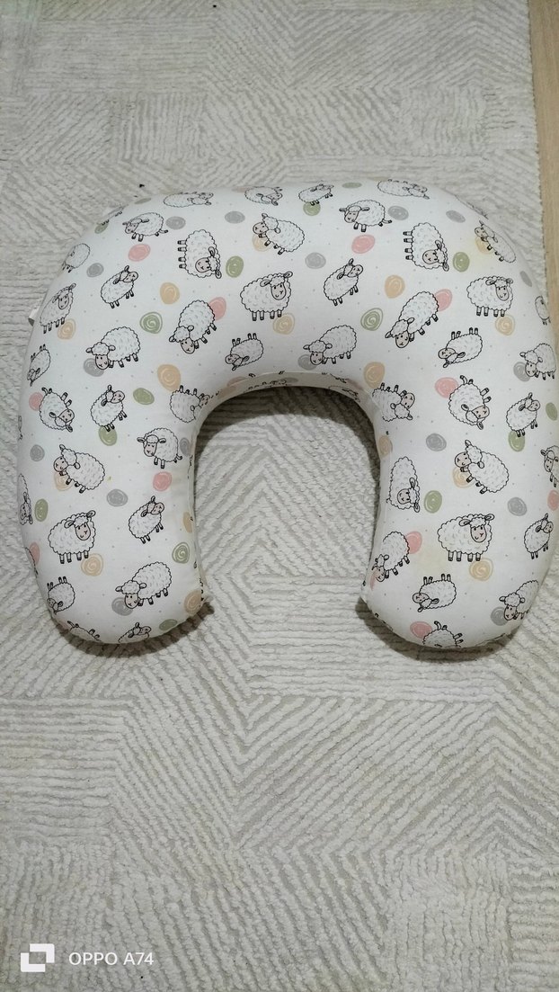 Beyaz Baskılı Emzirme ve Hamile Yastığı - Görsel 3