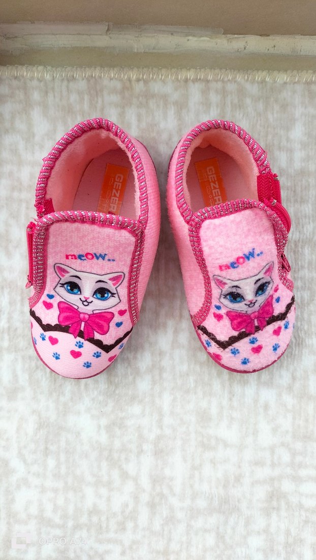 Pembe Nakışlı Kız Çocuk Sıcak Terlik - Görsel 3