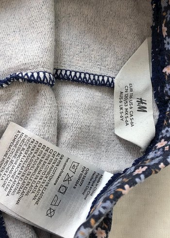 Kız Çocuk Mavi Çiçek Desenli Tayt 5-6 yaş - Görsel 2